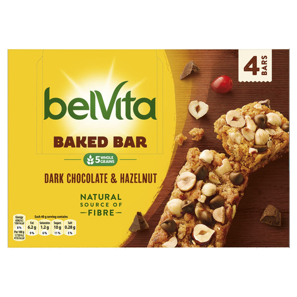Belvita baked Bars Dark Chocolate & Hazelnut 160g